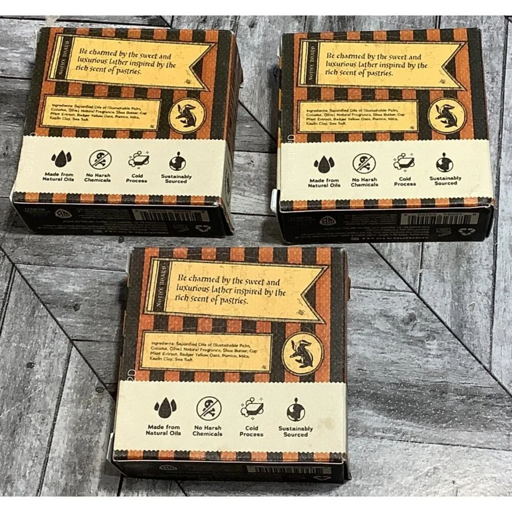 3 Dr. Squatch Harry Potter Soap Hufflepuff Lather Of The Loyal Limited Edition